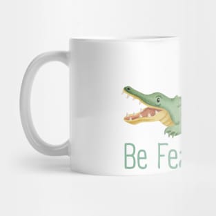 Be Fearless Capybara Riding Alligator Crocodile Mug